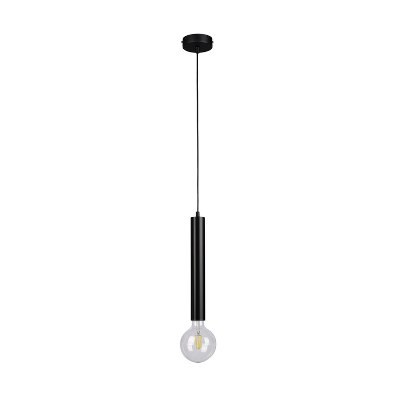 Barrel Pendant Lamp 1xE27 Max.60W Black/Black/Black PVC