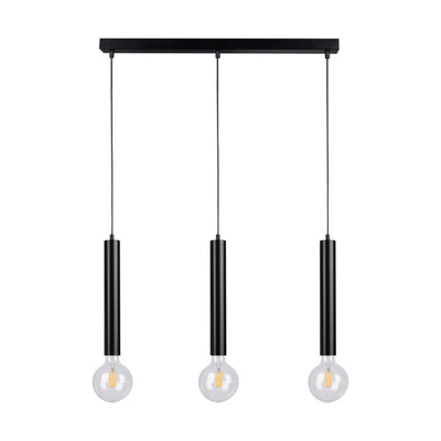 Barrel Pendant Lamp 3xE27 Max.60W Black/Black/Black PVC