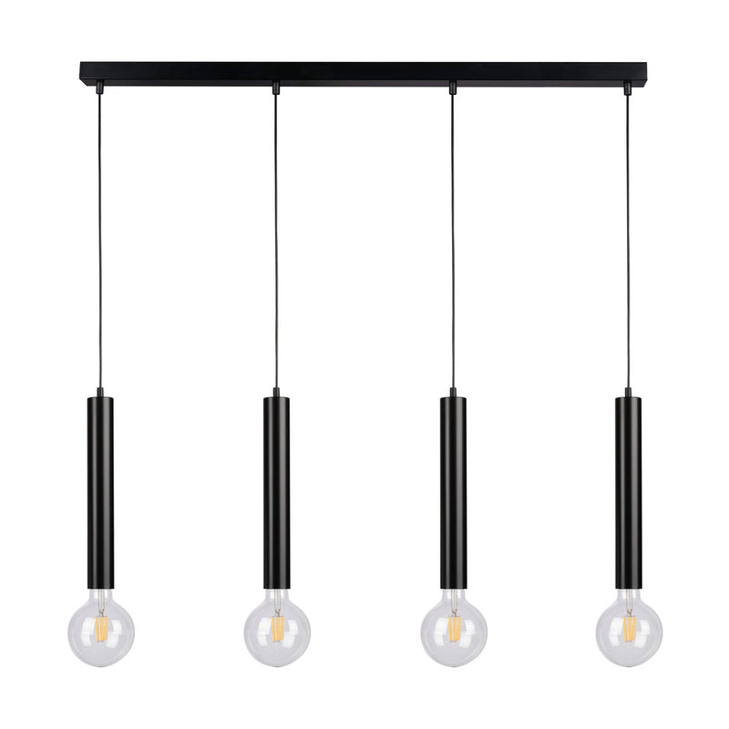 Barrel Pendant Lamp 4xE27 Max.60W Black/Black/Black PVC