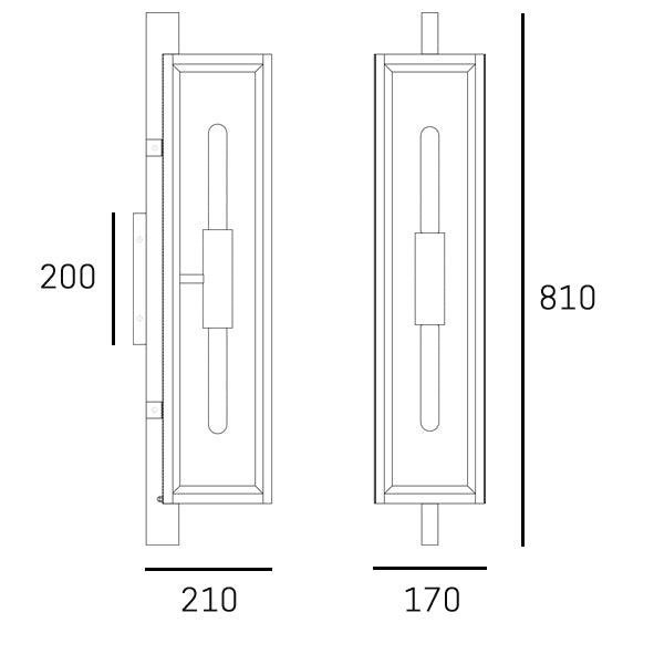 CosmoLight DOVER 2L outdoor wall lamp E27, H 81cm