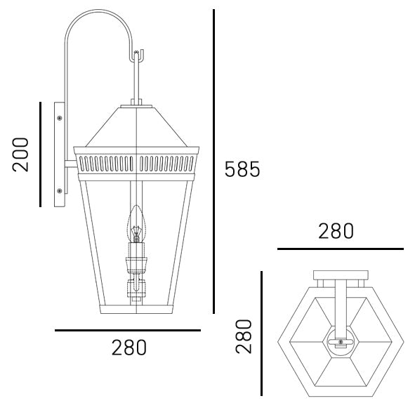 CosmoLight FUNCHAL 2L outdoor wall lamp E14, H 58cm