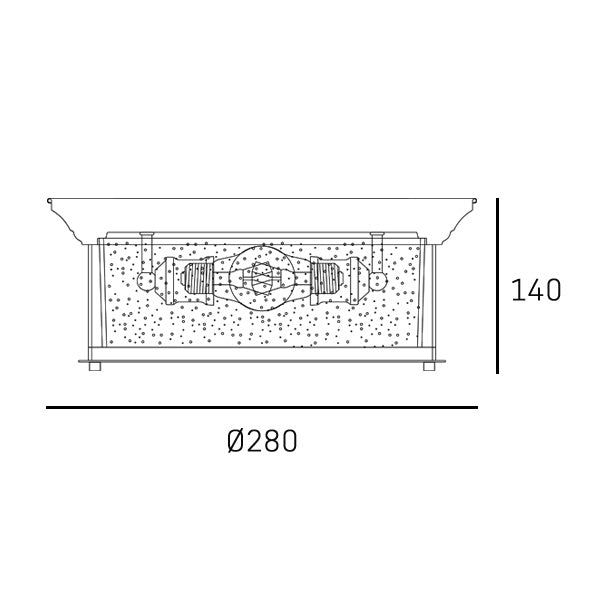 CosmoLight WARWICK 2L flush mount ceiling lamp E27, D 28cm