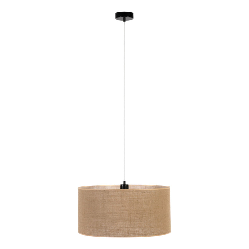 Jute Pendant Lamp 1xE27 Max.60W Black/Transparent/PVC/Beige