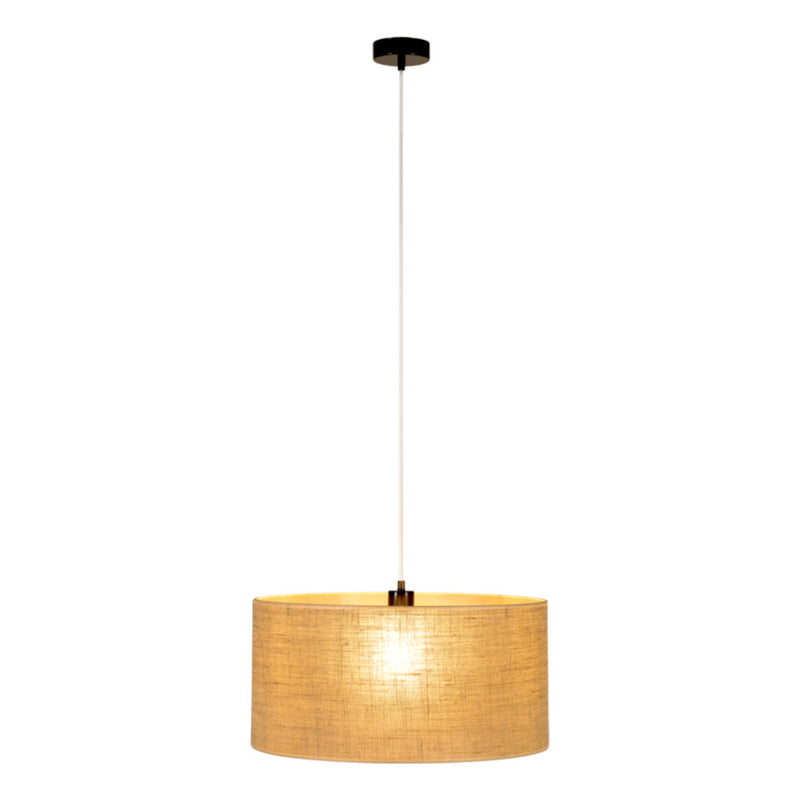 Jute Pendant Lamp 1xE27 Max.60W Black/Transparent/PVC/Beige