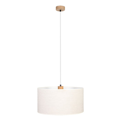 Boho Pendant Lamp 1xE27 Max.60W Oiled Oak/Transparent PVC/Beige