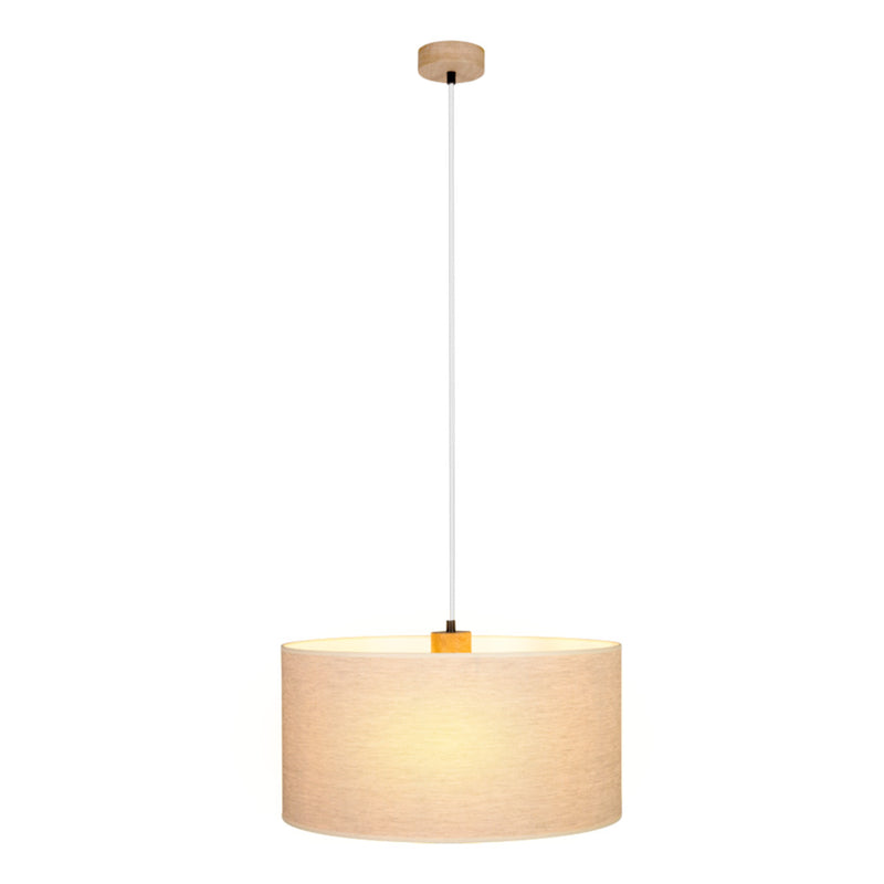 Boho Pendant Lamp 1xE27 Max.60W Oiled Oak/Transparent PVC/Beige