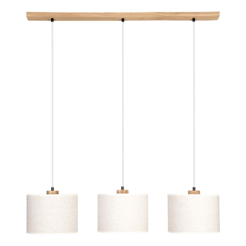 Boho Pendant Lamp 3xE27 Max.40W Oiled Oak/Transparent PVC/Beige