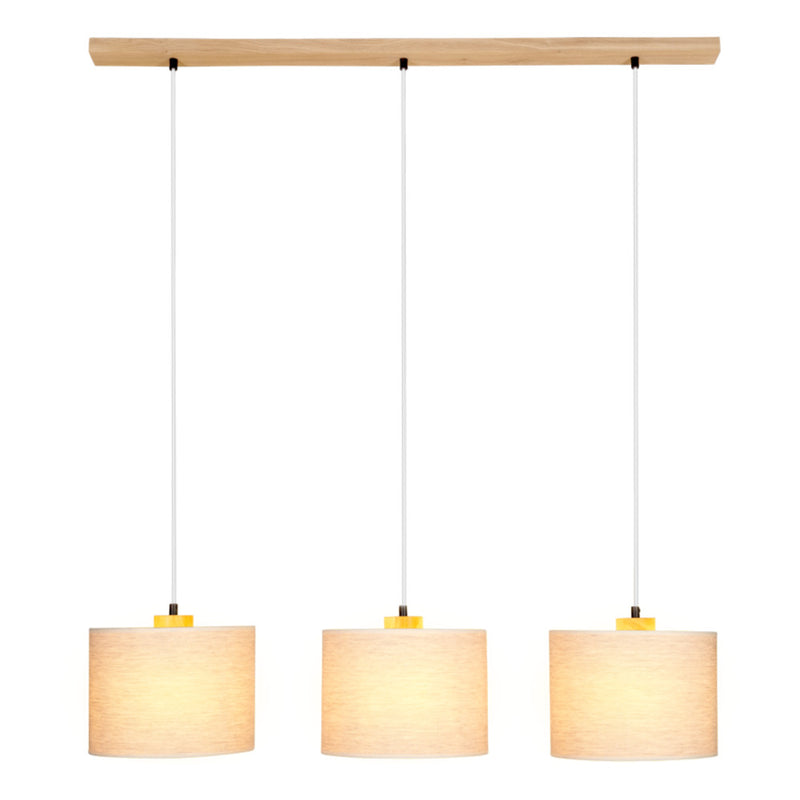 Boho Pendant Lamp 3xE27 Max.40W Oiled Oak/Transparent PVC/Beige