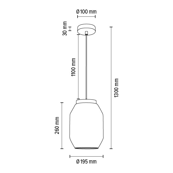 Britop Lighting Vaso riippuvalaisin E27, D 19cm