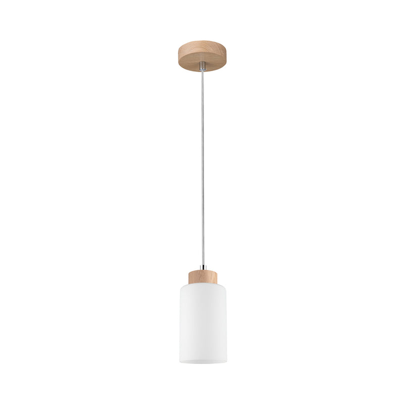 Bosco Pendant Lamp 1xE27 Max.60W Oiled Oak/Transparent/White