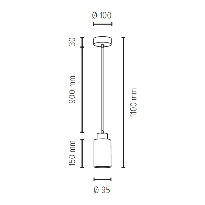 Bosco Pendant Lamp 1xE27 Max.60W Oiled Oak/Transparent/White