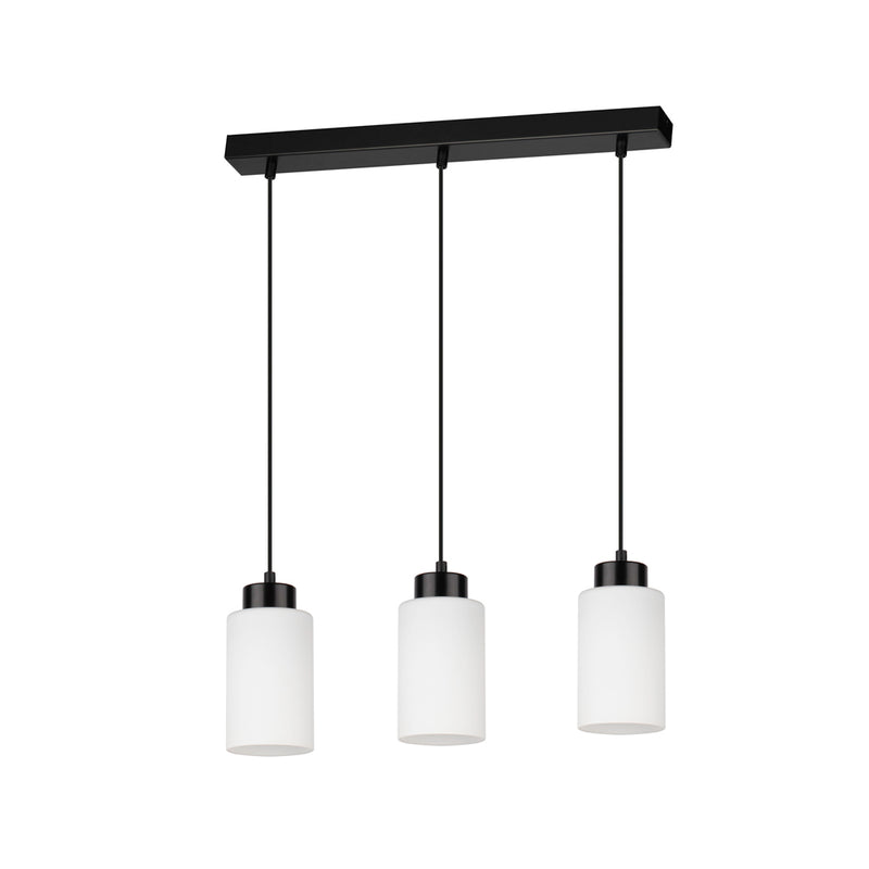 Bosco Hanging Lamp 1xE27 Max.60W Black / Black PVC / Oiled Oak / White