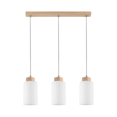 Bosco Pendant Lamp 3xE27 Max.60W Oiled Oak/Transparent/White