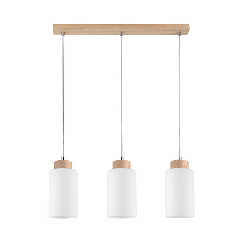 Bosco Pendant Lamp 3xE27 Max.60W Oiled Oak/Transparent/White