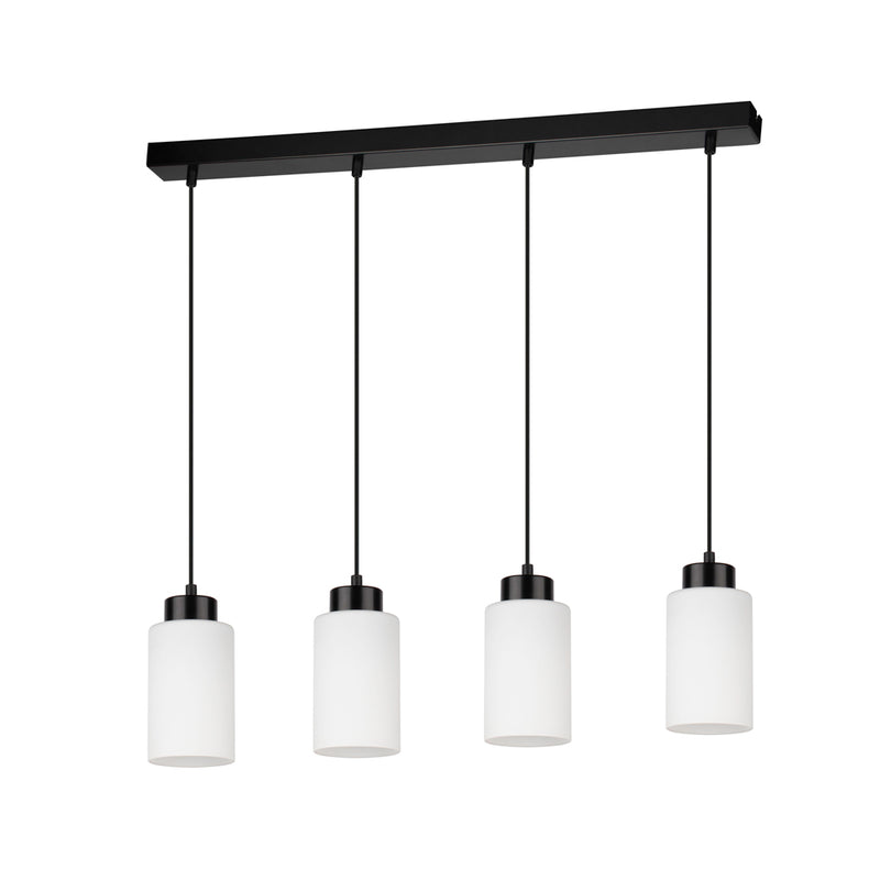 Bosco Pendant Lamp 3xE27 Max.60W Black / Black PVC / Oiled Oak / White