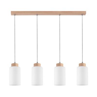 Bosco Pendant Lamp 4xE27 Max.60W Oiled Oak/Transparent/White