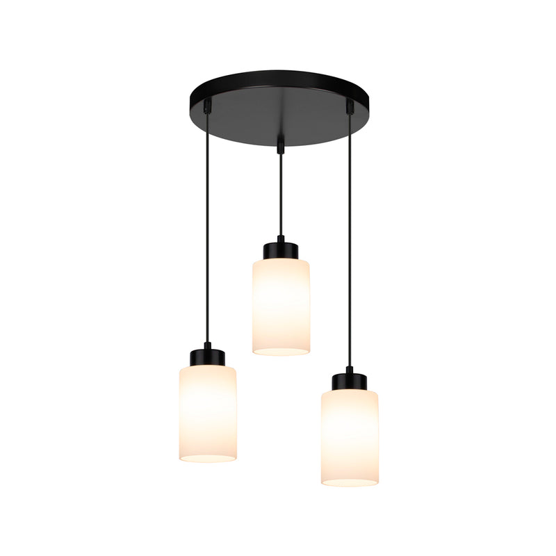 Bosco Pendant Lamp 3xE27 Max.60W Black / Black PVC / Black / White