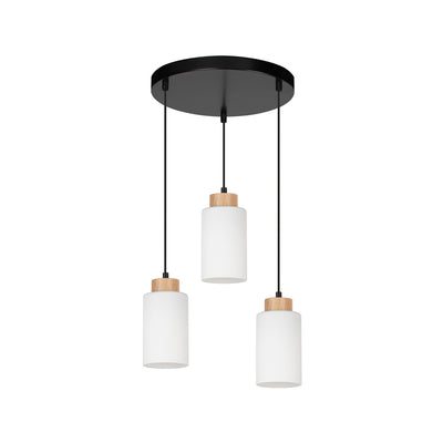 Bosco Pendant Lamp 4xE27 Max.60W Black / Black PVC / Black / White