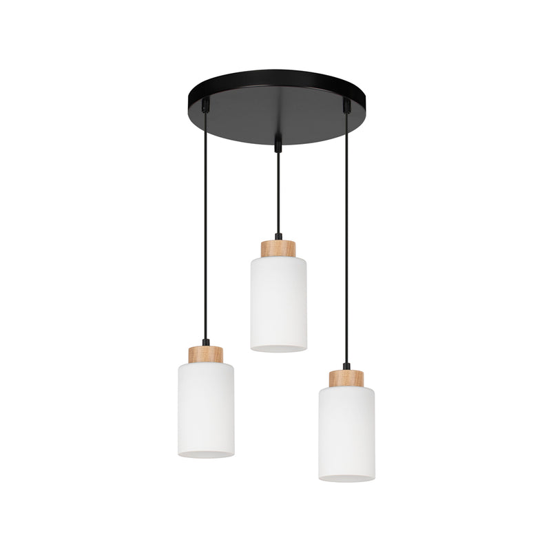 Bosco Pendant Lamp 4xE27 Max.60W Black / Black PVC / Black / White