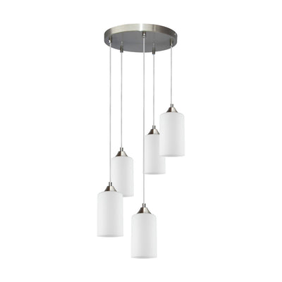 Bosco Mix Pendant Lamp 5xE27 Max.60W Satin / Transparent PVC / White