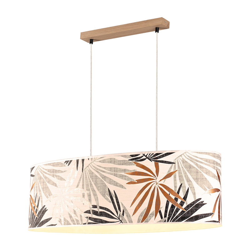 Hoja Pendant Lamp 2xE27 Max.40W Oiled Oak/Transparent PVC/Multicolor