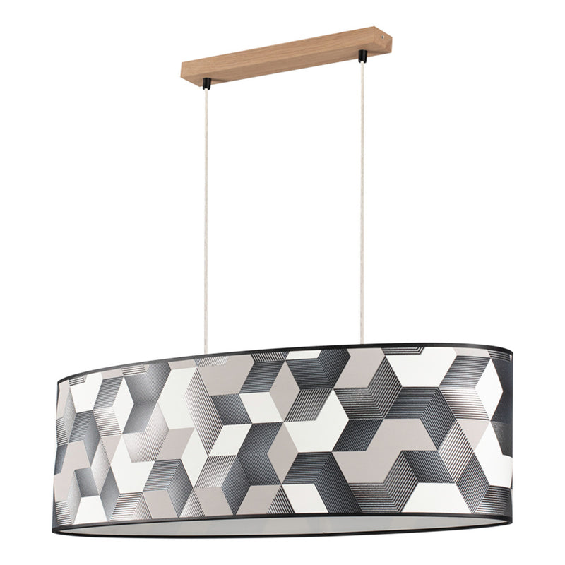 Espacio Pendant Lamp 2xE27 Max. 40W Oiled Oak/Transparent PVC/Multicolor