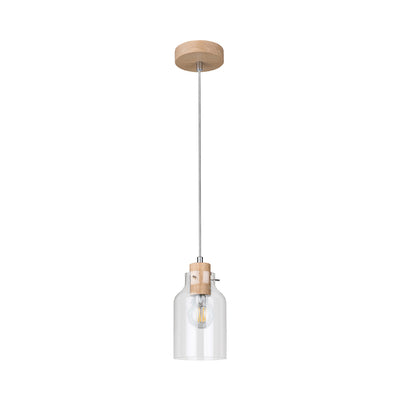 Alessandro Wood Pendant Lamp 1xE27 Max.60W Oiled Oak/Transparent