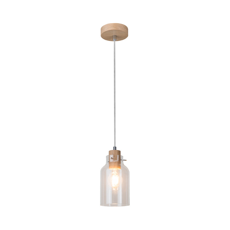 Alessandro Wood Pendant Lamp 1xE27 Max.60W Oiled Oak/Transparent