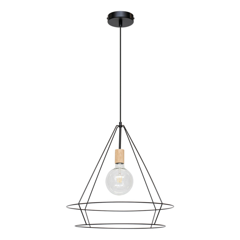 Casa Triango Pendant 1xE27 Max.60W Black/Oiled Oak