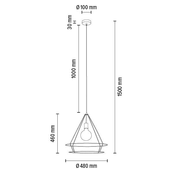 Lampada a sospensione Britop Lighting Casa Triango 1L E27, D 48cm