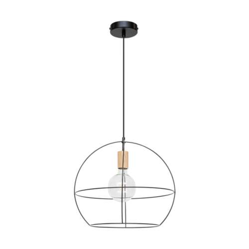 Casa Palla Pendant 1xE27 Max.60W Black/Oiled Oak