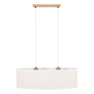 Boho Pendant Lamp 2xE27 Max.40W Oiled Oak/Transparent PVC/Beige