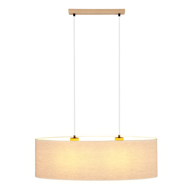 Boho Pendant Lamp 2xE27 Max.40W Oiled Oak/Transparent PVC/Beige