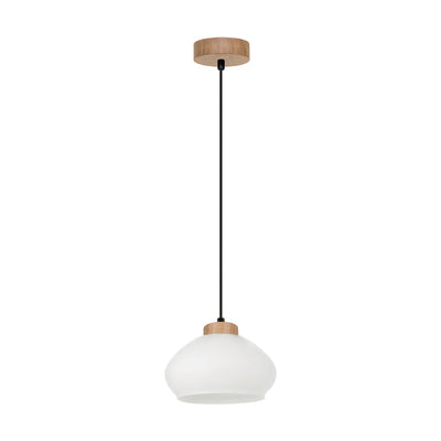 Trilas Pendant Lamp 1xE27 Max.60W Oiled Oak/Black PVC/White