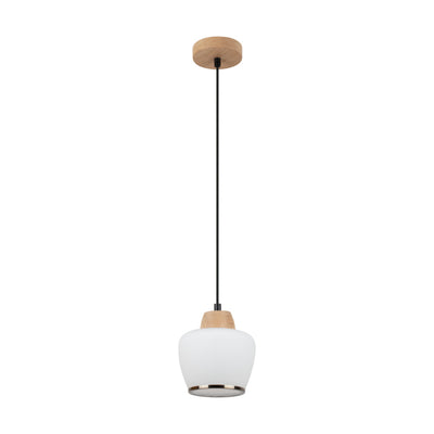 Rondas Pendant Lamp 1xE14 Max.40W Oiled Oak/Black PVC/White Patina