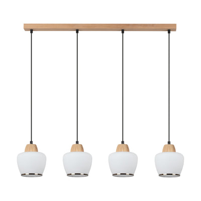 Rondas Pendant Lamp 4xE14 Max.40W Oiled Oak/Black PVC/White Patina