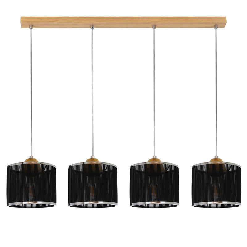 Anina Pendant Lamp 3xE14 Max.25 Black/Transparent PVC/Black-Chrome