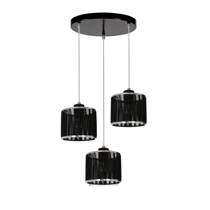 Anina Hanging Lamp 4xE14 Max.25 Oiled Oak / Transparent PVC / Black-Chrome