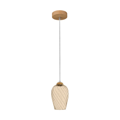 Minevra Pendant Lamp 1xE14 Max.40W Oiled Oak/Transparent PVC/Brown