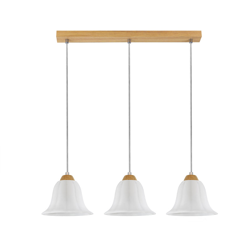 Anna Pendant  3xE27 Max.60W Oiled Oak / Transparent PVC / White