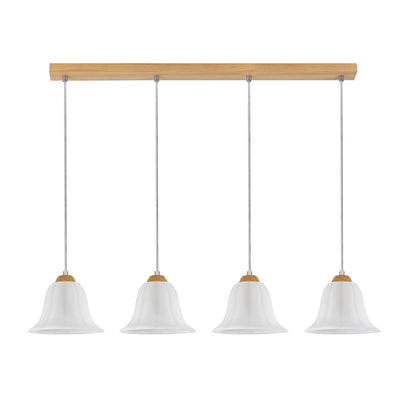 Anna Pendant 4xE27 Max.60W Oiled Oak / Transparent PVC / White