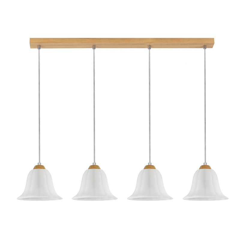 Anna Pendant 4xE27 Max.60W Oiled Oak / Transparent PVC / White