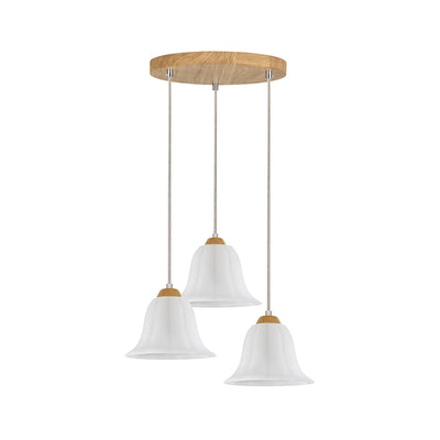 Anna Pendant  3xE27 Max.60W Oiled Oak / Transparent PVC / White