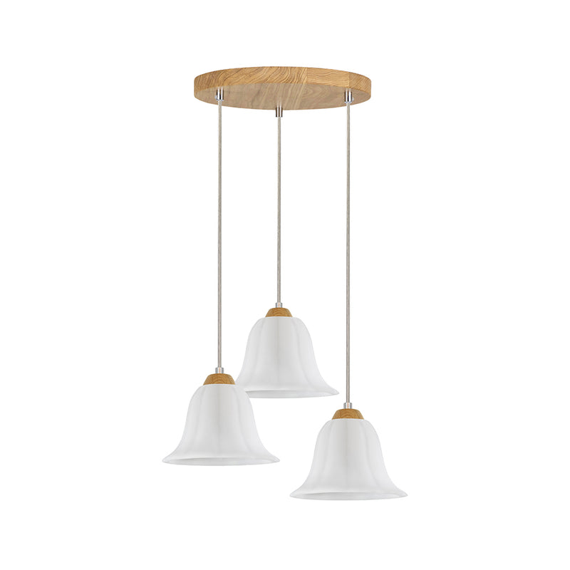 Anna Pendant  3xE27 Max.60W Oiled Oak / Transparent PVC / White