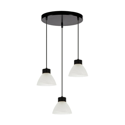 Prahas Pendant Lamp 3xE14 Max.40W Black / Black PVC / White