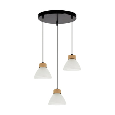 Prahas Pendant Lamp 4xE14 Max.40W Black / Black PVC / White