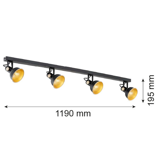 Argon Lenora 4L monorail lighting E14 H 19.5cm
