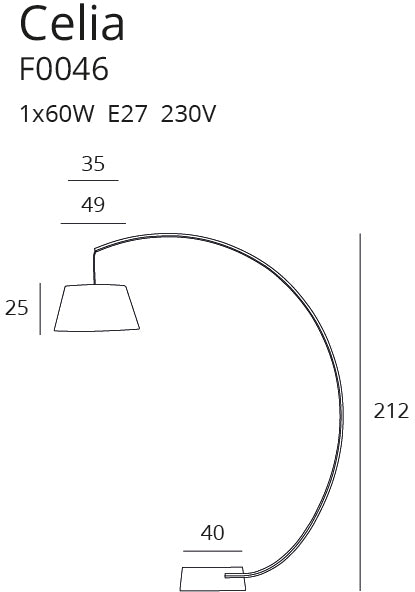 Maxlight Ceilia 1L gulvlampe E27, sort