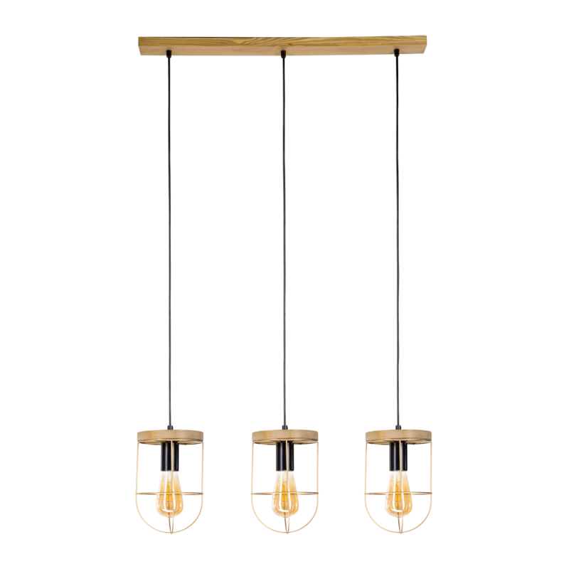 Britop Lighting Netuno 3L linear suspension ceiling lamp E27, W 75cm