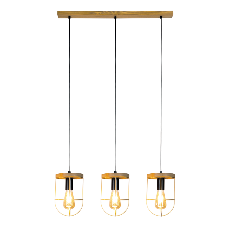 Britop Lighting Netuno 3L linear suspension ceiling lamp E27, W 75cm